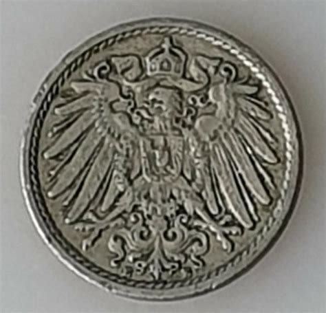 delgrey edle Metalle Münzen 5 Pfennig Kaiserreich 1910 A aus CuNi