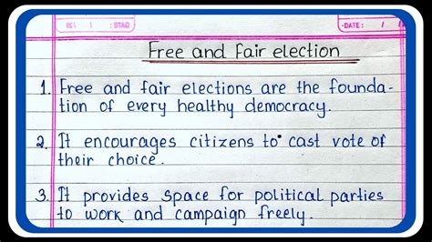 Free And Fair Election Essay In English Essay Writing On Free And