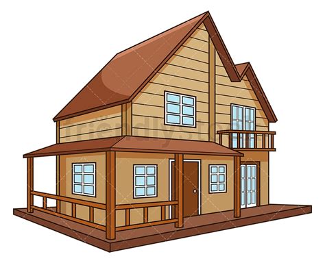 Rural Wooden House Cartoon Clipart Vector Friendlystock