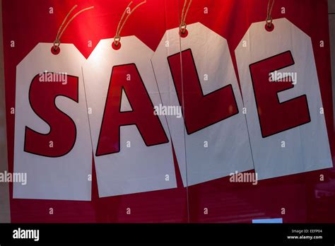 Sale Signs In Display Window Hi Res Stock Photography And Images Alamy