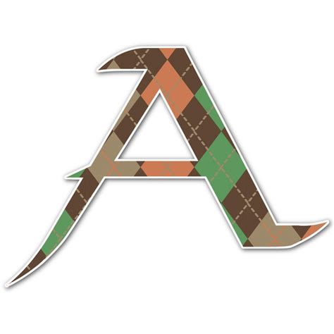 Brown Argyle Letter Decal Custom Sized Personalized Youcustomizeit