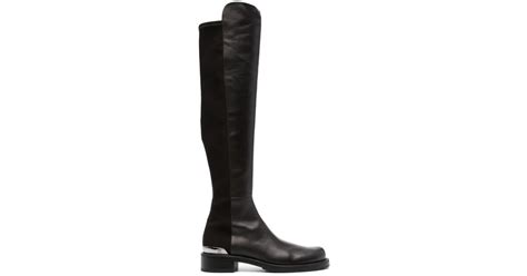 Stuart Weitzman 5050 Bold Logo 40mm Boots In Black Lyst