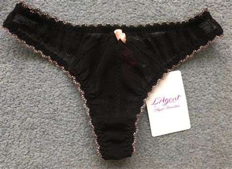 L AGENT BY AGENT Provocateur Black Sheer Lingerie Set Bra 32C Thong Small EUR 110 66 PicClick IT