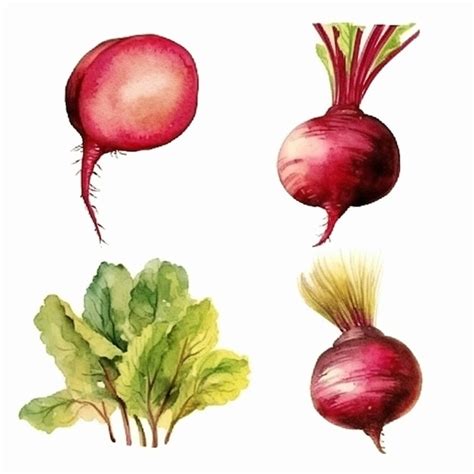 Premium Vector Beetroot Watercolor Vector Art Turnip Radish Beetroot