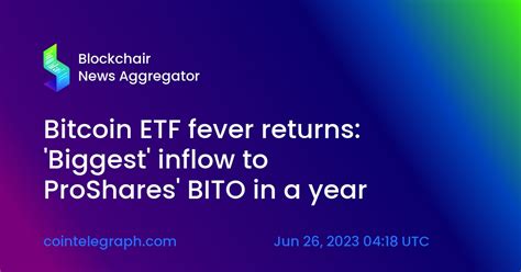 Bitcoin ETF Fever Returns Biggest Inflow To ProShares BITO In A