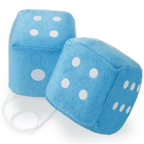 Pair Of Blue 3in Hanging Fuzzy Dice