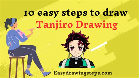 10 easy steps to draw Tanjiro Drawing - Easy Drawing