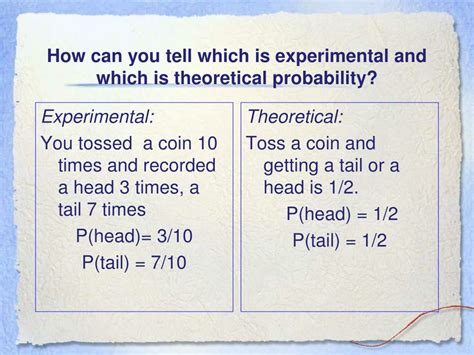 Ppt Probability Experimental Probability Vs Theoretical Probability