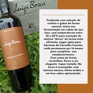 Vinho Argentino Luigi Bosca Cabernet Sauvignon 750ml Shopee Brasil