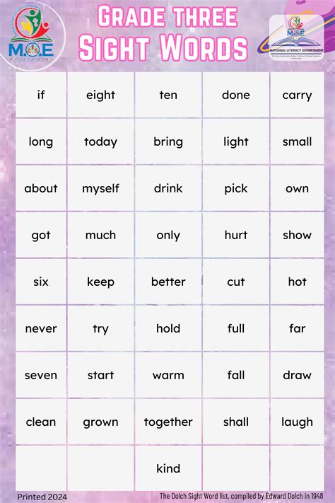 grade  sight words