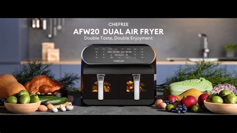 CHEFREE AFW20 Air Fryer 2 Basket With ViewCook Window 8 In 1 Smart