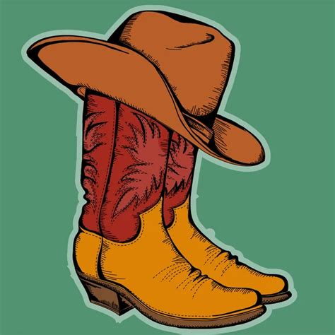 Cowboy Hat And Boots Vector