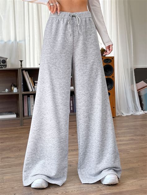 Light Grey Collar Fabric Plain Wide Leg Embellished Medium Stretch