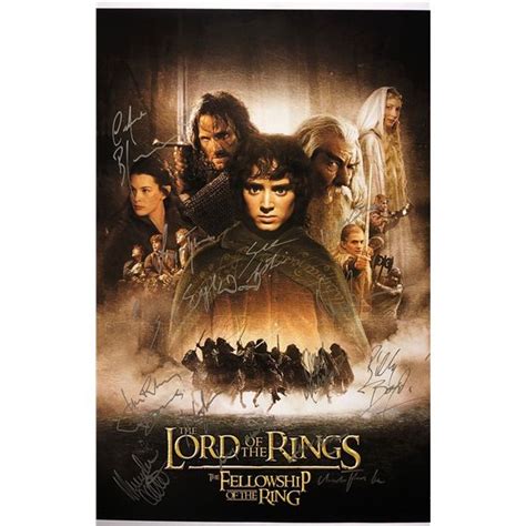 Lord of the Rings Fellowship of the Ring Poster Autographed Signed