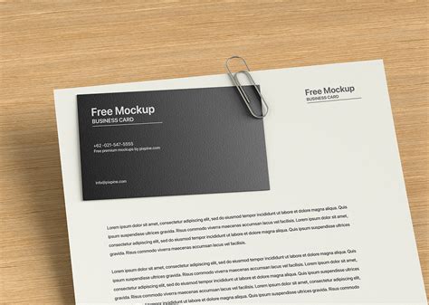 Free Business Card with Letterhead Mockup :: Behance