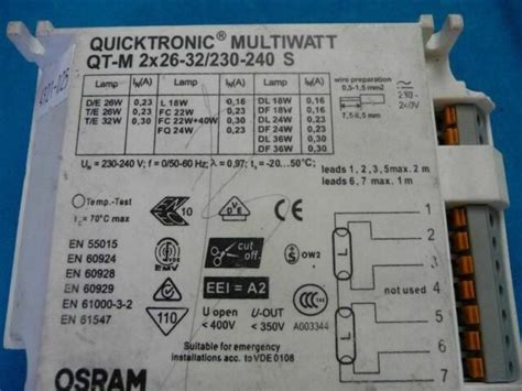 OSRAM Quicktronic Qt M 2x26 32 230 240 S Multiwatt Electronic Ballast