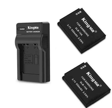 KINGMA 2 Pcs Samsung SLB 10A Lithium Ion Batteries With USB Charger 兩電池