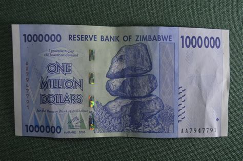 Купить Бона, банкнота 1000000 dollars (Один миллион долларов). 2008 год ...