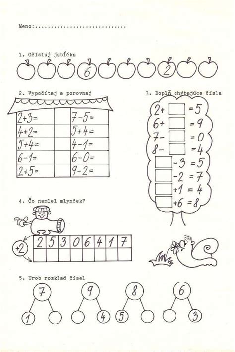 Pin by Ivana Kaminská on Učenie Kindergarten math worksheets