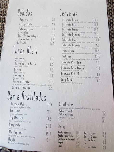 Menu em BLAS RESTAURANTE INTERNACIONAL Brasília CLN 406 Bloco D