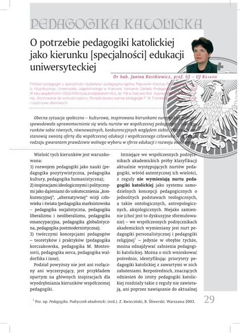 Pdf Pedagogika Katolicka Pedkat Pl Kultury Pedagogika