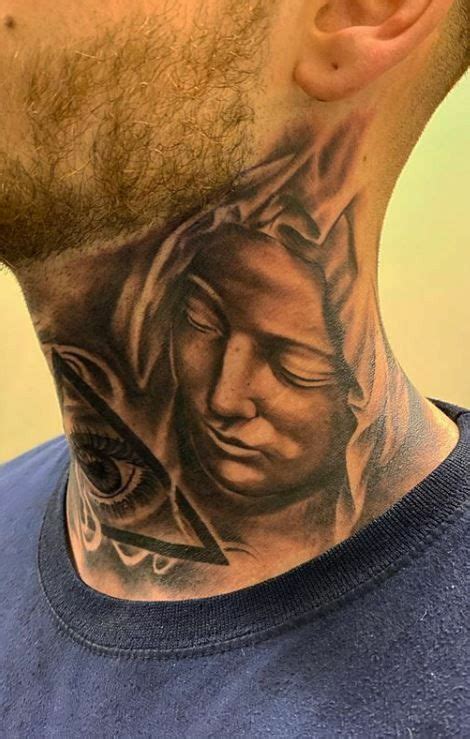 60 Inspirações de tatuagem masculina para o pescoço Neck tattoo for