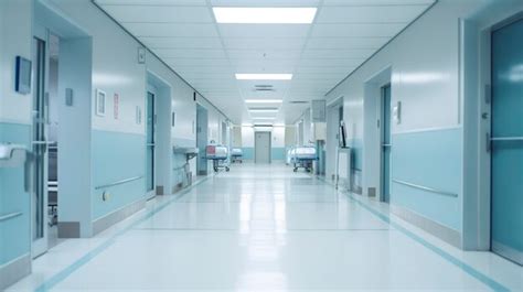 A photo of a hospital corridor with closed doors | Premium AI-generated ...