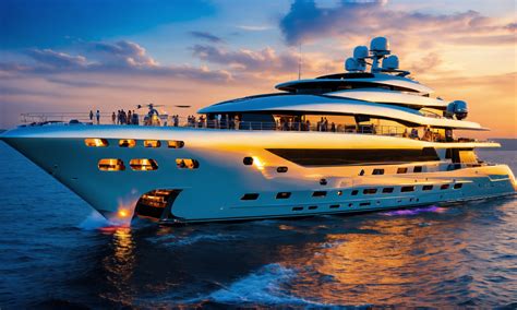 Lexica Sunset Party A Very Modern Mega Yacht With Helicopter On The