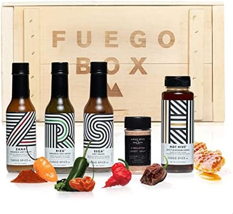 Fuego Spicy Hot Sauce Sampler Gift Set Total Ounces Mild Medium Hot Heat Level Variety
