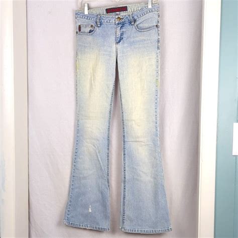 Mudd Jeans Vintage S Mudd Yo Low Rise Flare Denim Bleach Faded