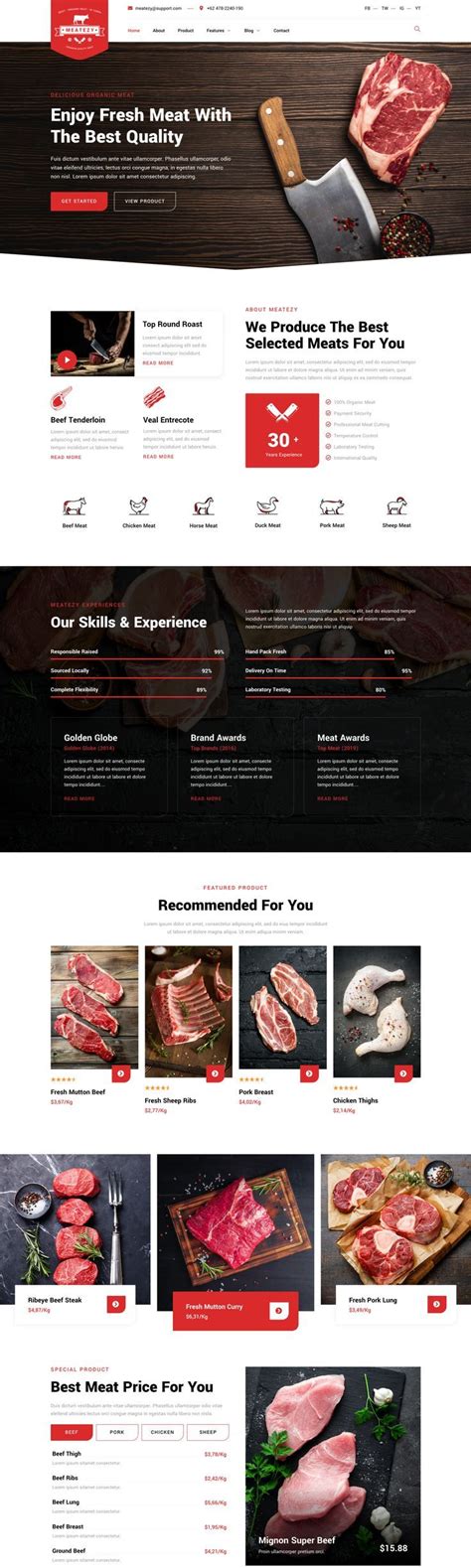 Meatezy Meat Shop Butcher Elementor Template Kit In Meat