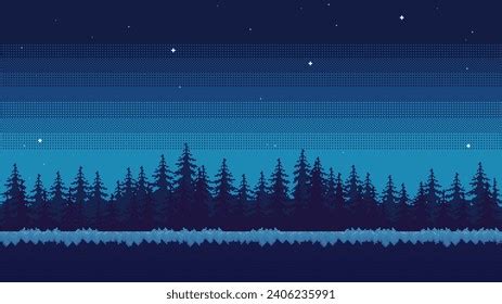 Pixel Art Jungle Forest Game Location Stock Vector (Royalty Free ...