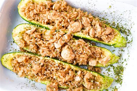 Chicken And Rice Stuffed Zucchini Ronalyn Alston