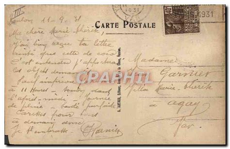 Carte Postale Ancienne Bateau Guerre Marine française Manuskript