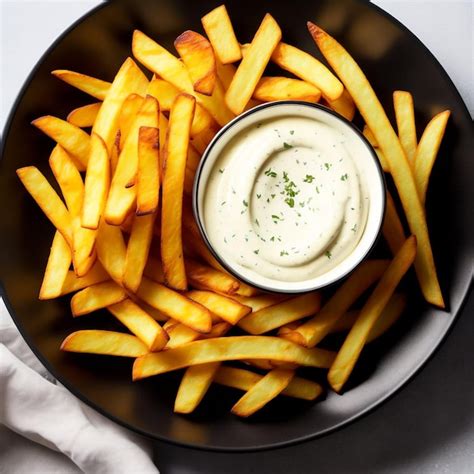 Premium Photo French Fries Or Potato Chips With Sour Cream