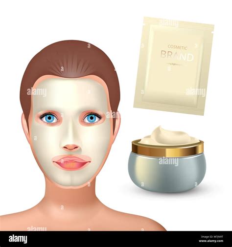 Beauty Fashion Girl Apply Facial White Mask Facial Mask Cosmetics