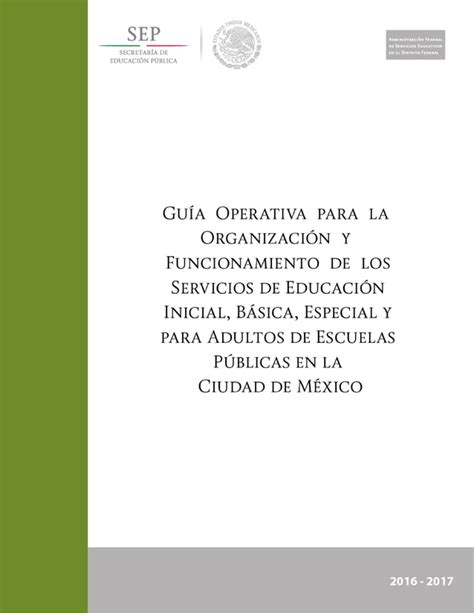 Guia Operativa De Escuelas Publicas 2016 2017 Pdf