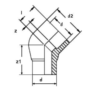 Cot teava PPR Ø 32 mm 45 grade MF PN25 verde