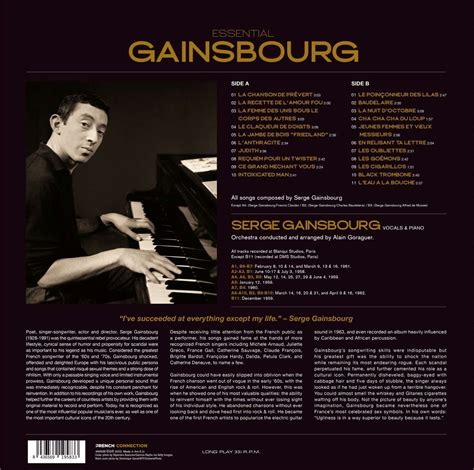 Serge Gainsbourg Essential Gainsbourg 180g Lp Jpc