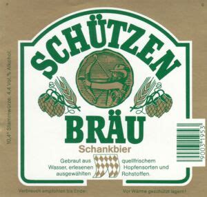 Drink Label Schützen Bräu Schankbier Brau Union Österreich AG