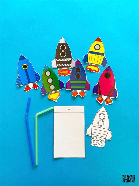 Straw Rocket With Printable Template Teach Beside Me