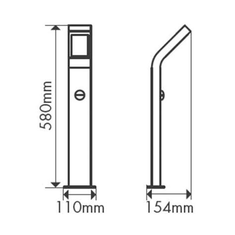 Borne extérieure LED à détection ARLUX 10W 800lm 58cm anthracite