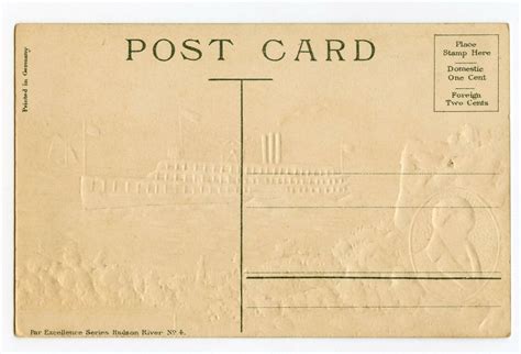 Postcard Steamboat Robert Fulton Hudson River 1000 Embossed Standard View Card Other