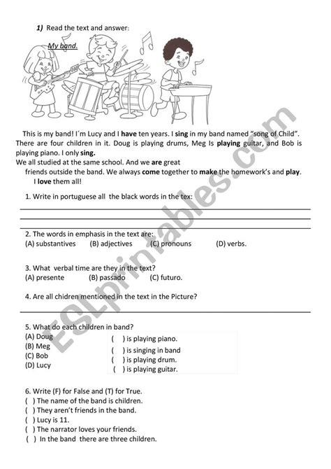 Text My Band Esl Worksheet By Isabela Rosas