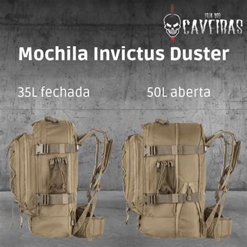 Mochila Invictus Duster M Black LOJA DOS CAVEIRAS