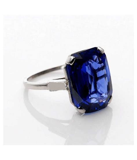 Blue Sapphire Neelam Ratti Stone Blue Sapphire Marka Ring For Men