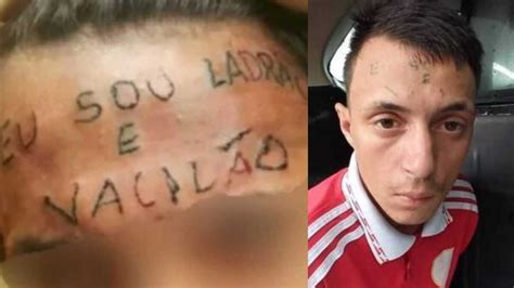 Jovem que teve testa tatuada ladrão e vacilão é preso novamente