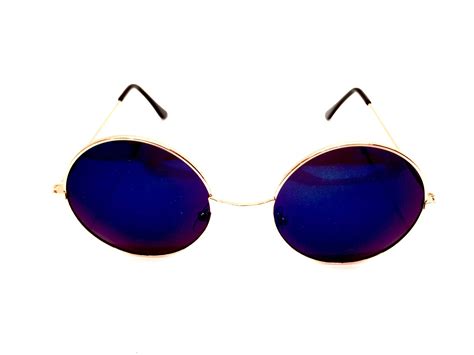 60s Sunglasses 1960s Sunglasses Blue Mirrored Mirror Round