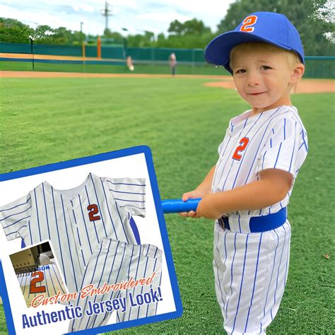 Kids Baseball Outfit 2 Pc EMBROIDERED Royal Blue Pinstripe Baseball ...