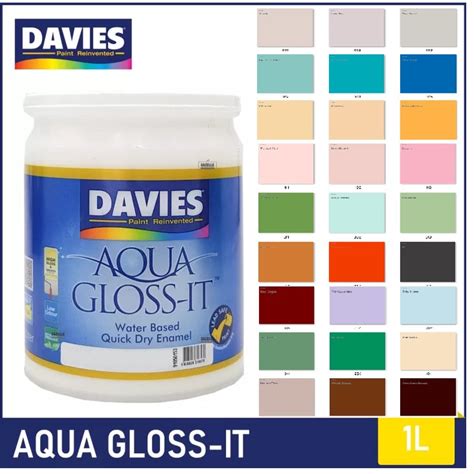 DAVIES AQUA GLOSS IT 1 LITER ODORLESS QUICK DRY ENAMEL PAINT FOR